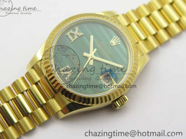 Bracelet Dial EWF 31mm ETA2688 Best Green YG Daydate Edition Malachite YG President on 278288 0430